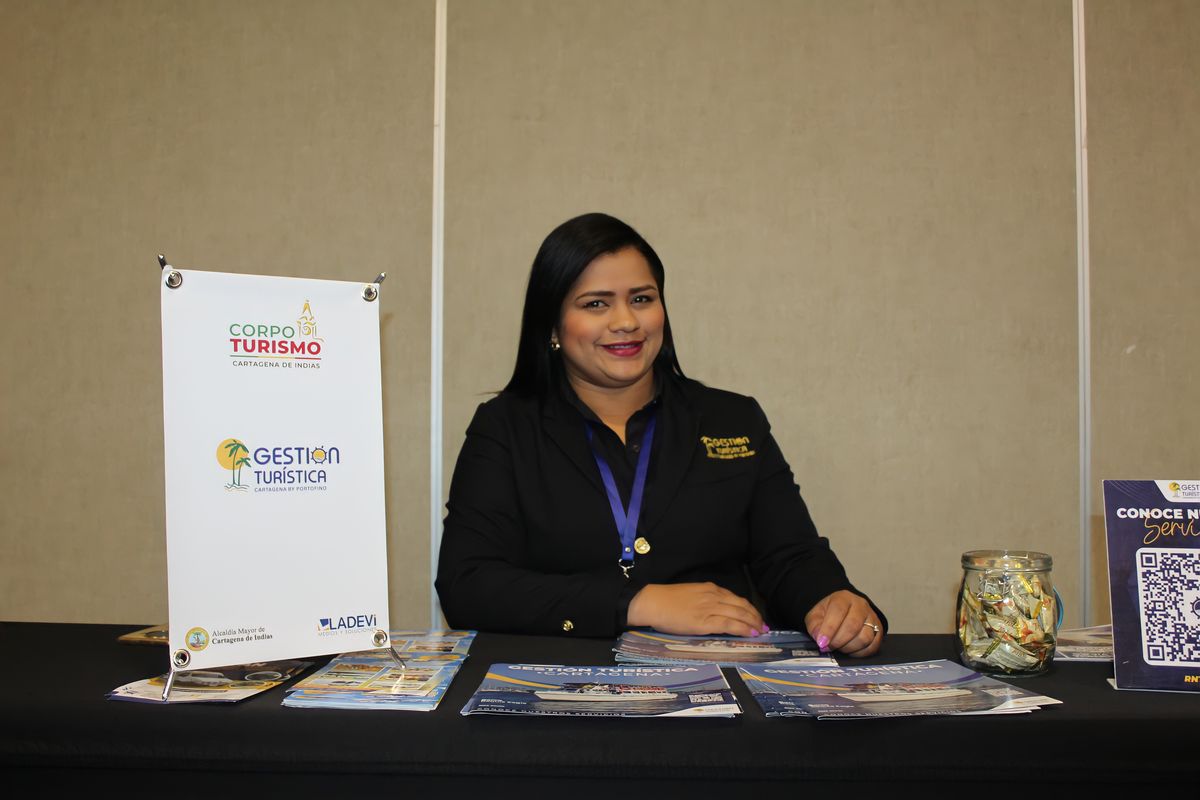 Maritza Benítez, directora comercial de Gestión Turística Cartagena en la caravana nacional de Cartagena en su paso por Bogotá.