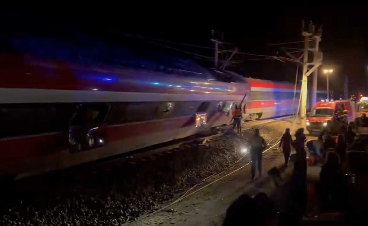 Parte de uno de los vagones del tren de iryo afectado.