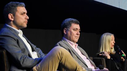 Martín Zanone, Eurotur; Ignacio Bruno, TIP Group Travel; y Maita Barrenechea, Mai10, en el 1º Foro Regional de Turismo del Norte argentino.