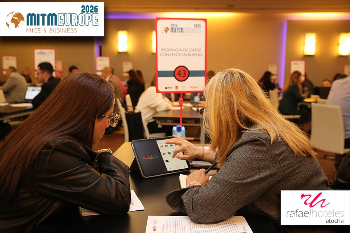Cartel de MITM Europe anunciando el evento clave de Turismo MICE en Madrid