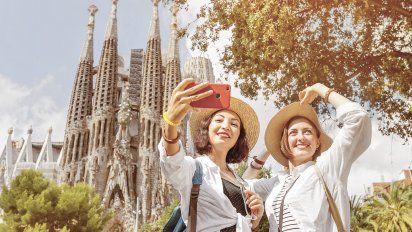 Turistas en España.