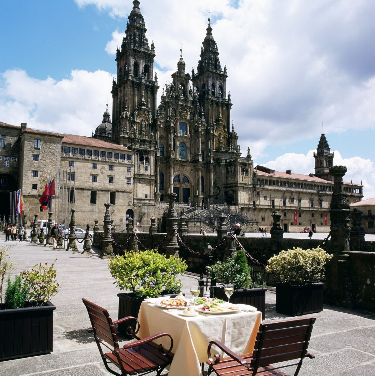 Terraza del Parador de Santiago de Compostela.