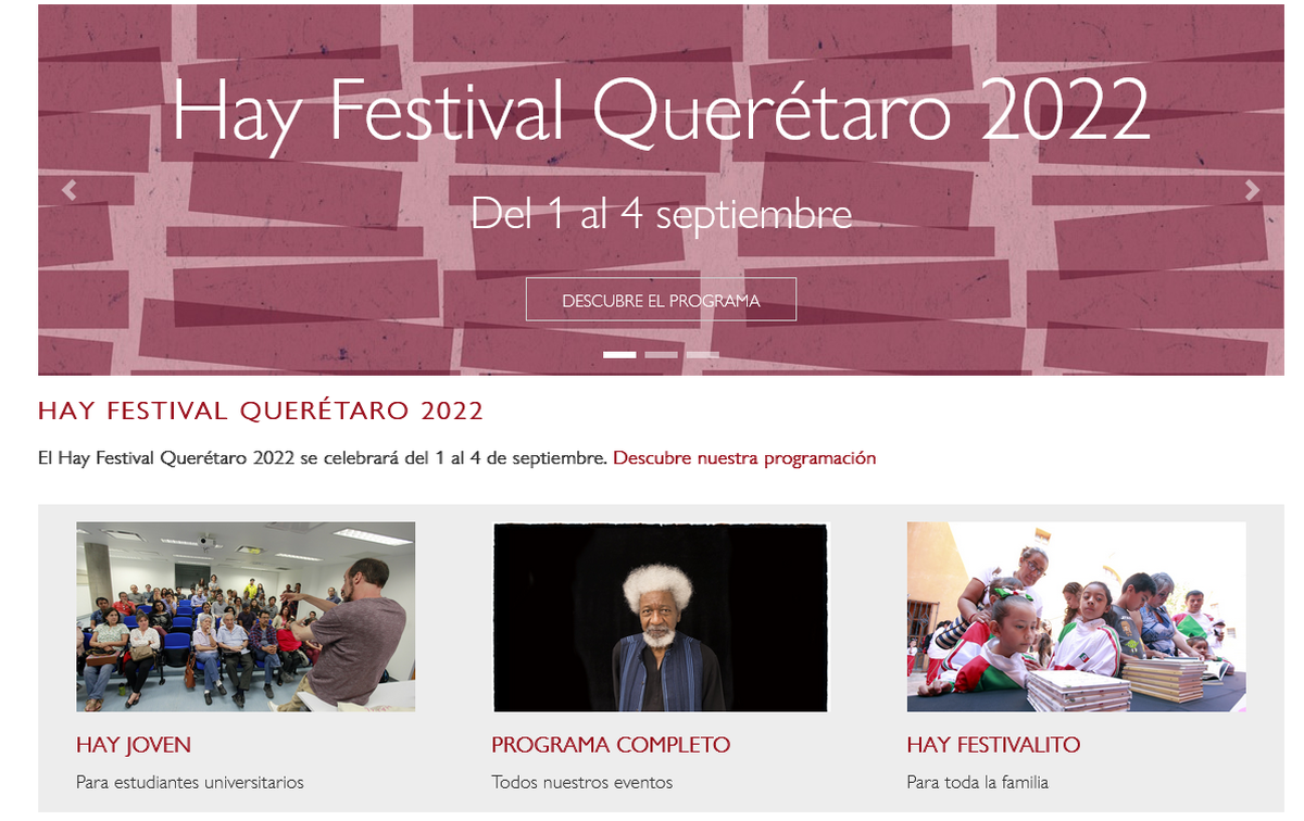 La música y las artes presentes en Hay Festival Querétaro 2022, del 1° al 4 de septiembre con destacados artistas mexicanos.