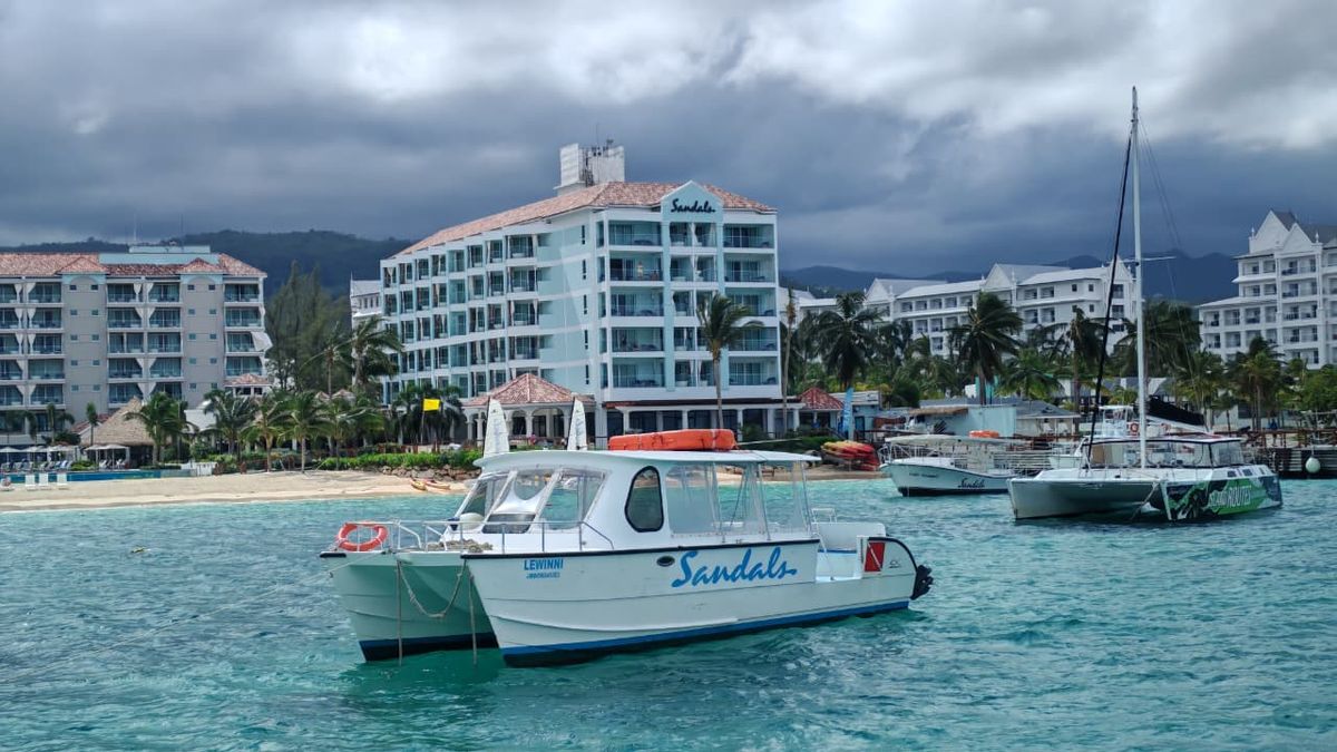 Un paseo en catamarán te llevará a las mejores zonas para hacer esnórquel en Jamaica.