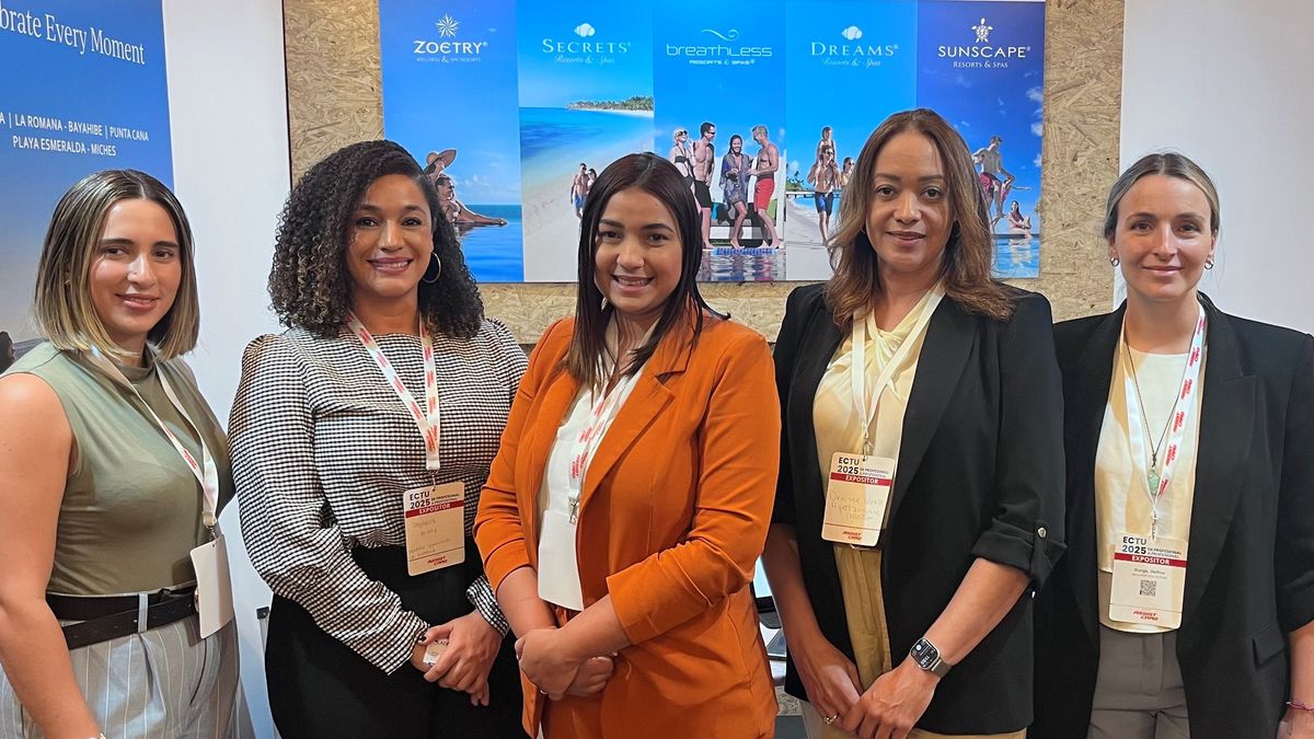 Hyatt Inclusive Collection: Alicia Díaz, gerente de Ventas de Dreams Flora Resort & Spa; Deyanira Aristy, directora de Ventas de Dreams Dominicus La Romana; Doralis Mercedes, directora asociada de Ventas de Sunscape Dominicus La Romana; Denisse Ulerio, directora de ventas de Secrets Tides Punta Cana Resort & Spa; Delfina Bunge, comercial.