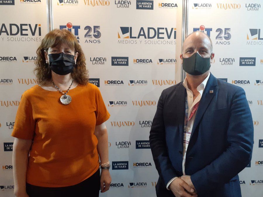 Dante Querciali, presidente de Infuetur; Mónica Urquiza, vicegobernadora de Tierra del Fuego.