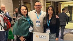 Jessica Peñuela, William Hernández y Valentina Ramírez, de TBO Holidays, durante el Ladevi Workshop Bogotá 2026-2.