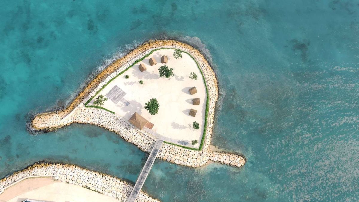 La isla privada del complejo.
