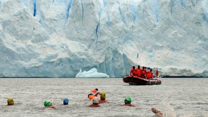 Natación de invierno: el extremo mundial que se realizará frente al glaciar Perito Moreno