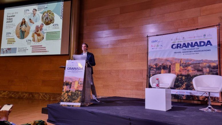Christian Boutin, Amadeus SVP Customer Success Management EMEA, durante la Cumbre Mundial de Asociaciones de Agencias de Viajes.