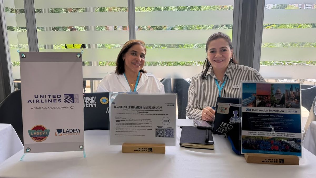 Fabiola Fernández, Ingrid León, United Arilines, en el marco de Ladevi Workshop 2026-2 en Medellín.