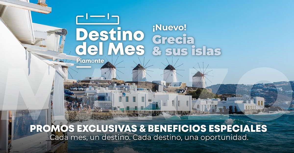 Piamonte Turismo: durante el mes, los pasajeros podrán acceder a importantes beneficios en circuitos operados por Europamundo, Special Tours y Athens Express.
