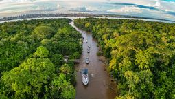 Vista aérea de la isla de Combu en Belém, Brasil