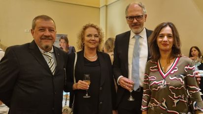 Marcelo Rodríguez Alday (AWT), Pía Lackman y el embajador Mauritz Verheijden junto a su esposa.
