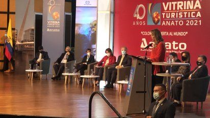 Paula Cortés Calle durante el inicio de la Vitrina Turística Anato 2021.