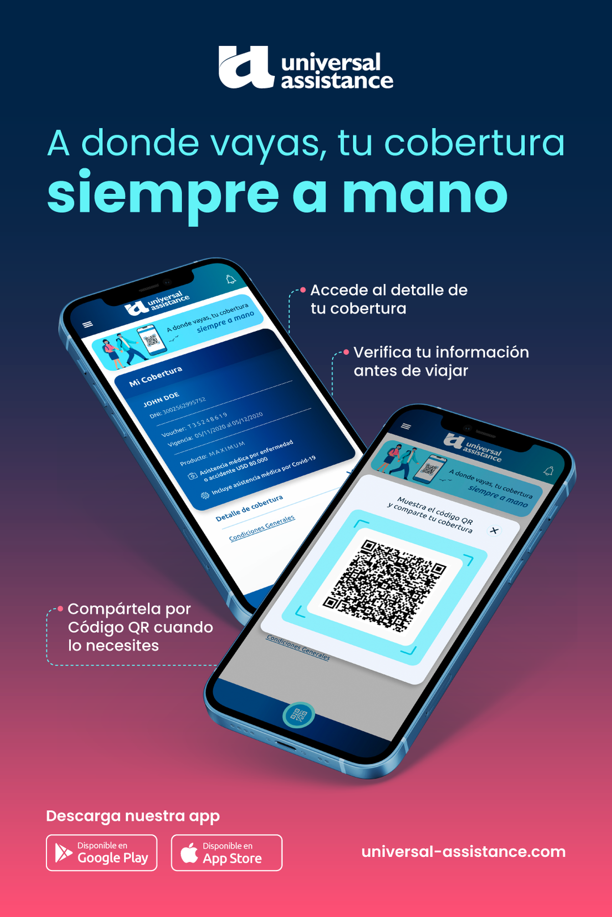 La nueva actualización de la App de Universal Assistance permite a los pasajeros mostrar su asistencia a través de un código QR de forma sencilla desde su teléfono, señalaron desde la compañía de asistencia al viajero.