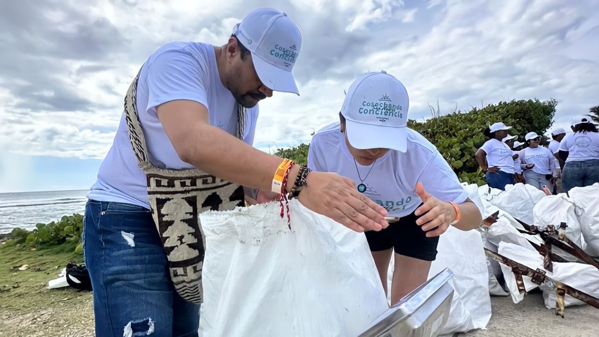 Voluntarios de On Vacation y miembros de Cempre Colombia en una jornada de limpieza de playas. Voluntarios de On Vacation y miembros de Cempre Colombia en una jornada de limpieza de playas.