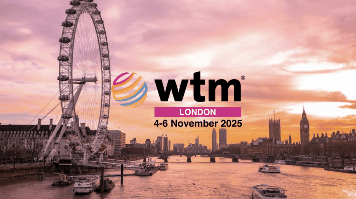 Cartel promocional de la WTM 2025 en Londres.
