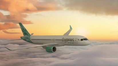 Avión de la aerolínea Cyprus Airways, que pondrá nuevos vuelos directos entre Barcelona y Lárnaca