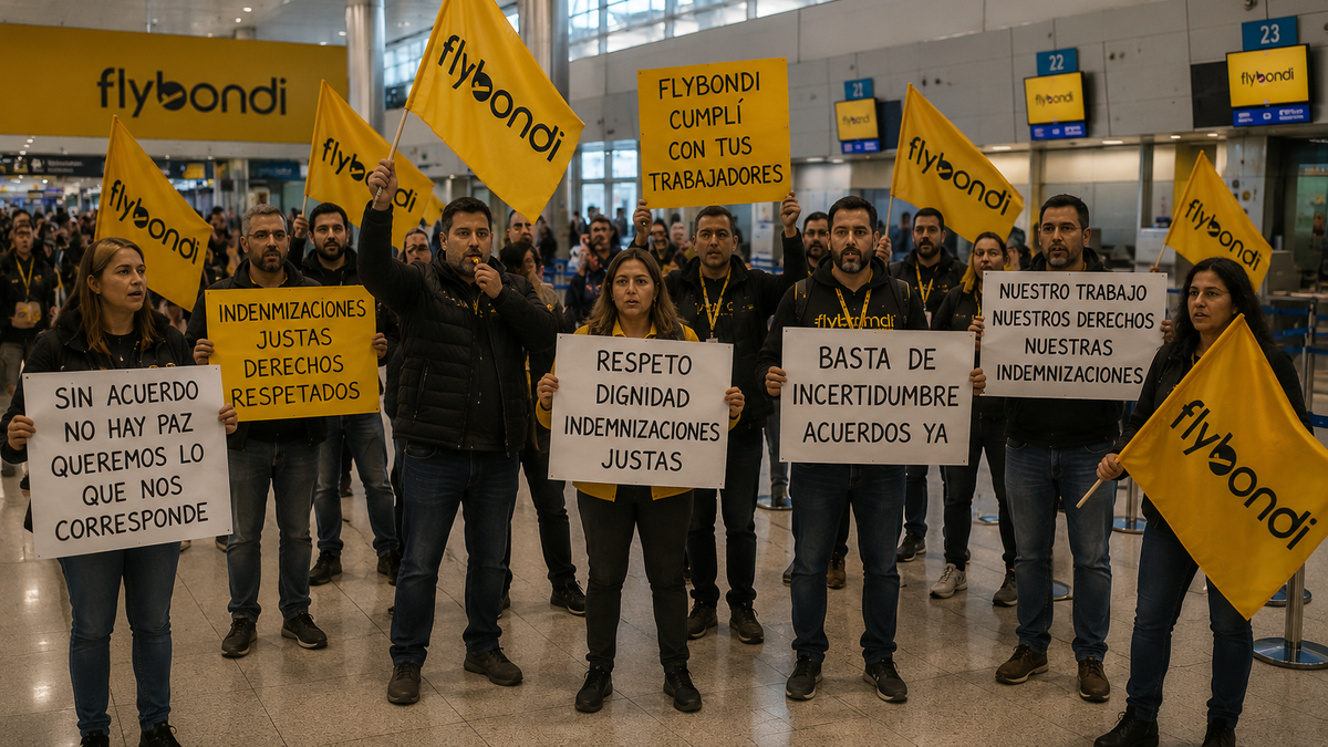 El comunicado de los afectados indica además que muchos trabajadores de Flybondi no perciben sueldos desde junio.