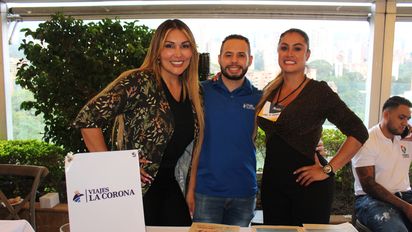 Diana Vargas, gerente comercial; Jefferson Gaviria, agente de viajes y Viviana Zuluaga, comercial Viajes la Corona.