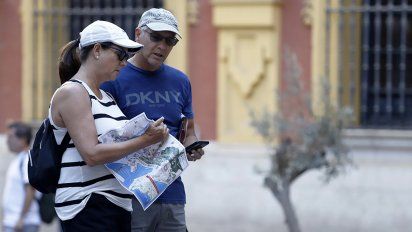 Turistas de EE.UU en España.