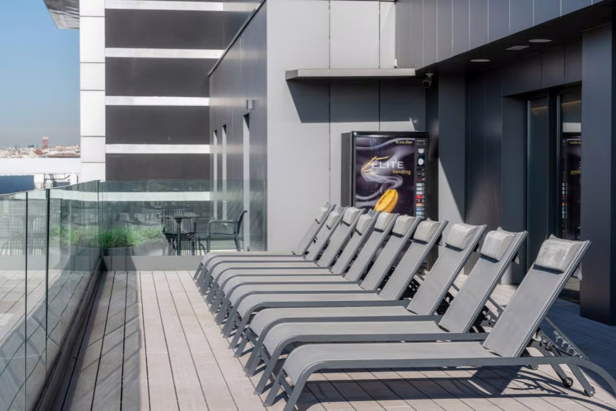 Terraza del actual hotel EasyHotel en Atocha, en pleno centro de Madrid.