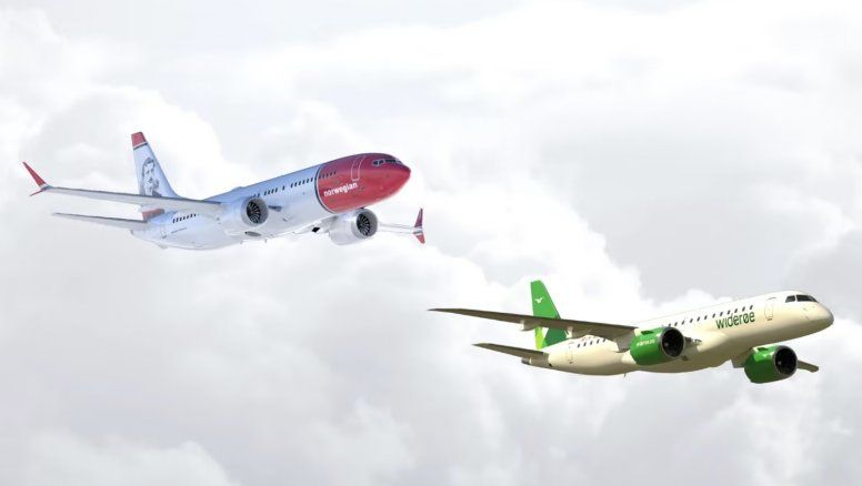 Norwegian Air opera una flota de Boeing B-737MAX y Wideroe, de Embraer E190/E2.