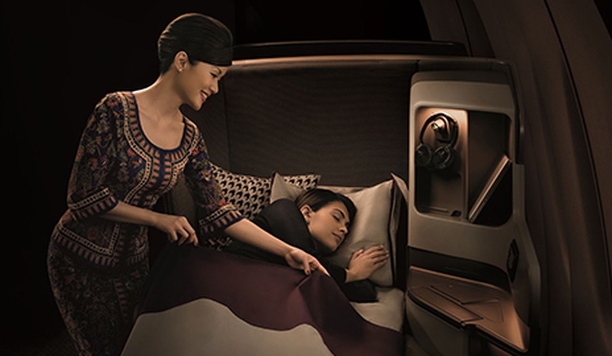 Máximo confort en la Business Class de Singapore Airlines.