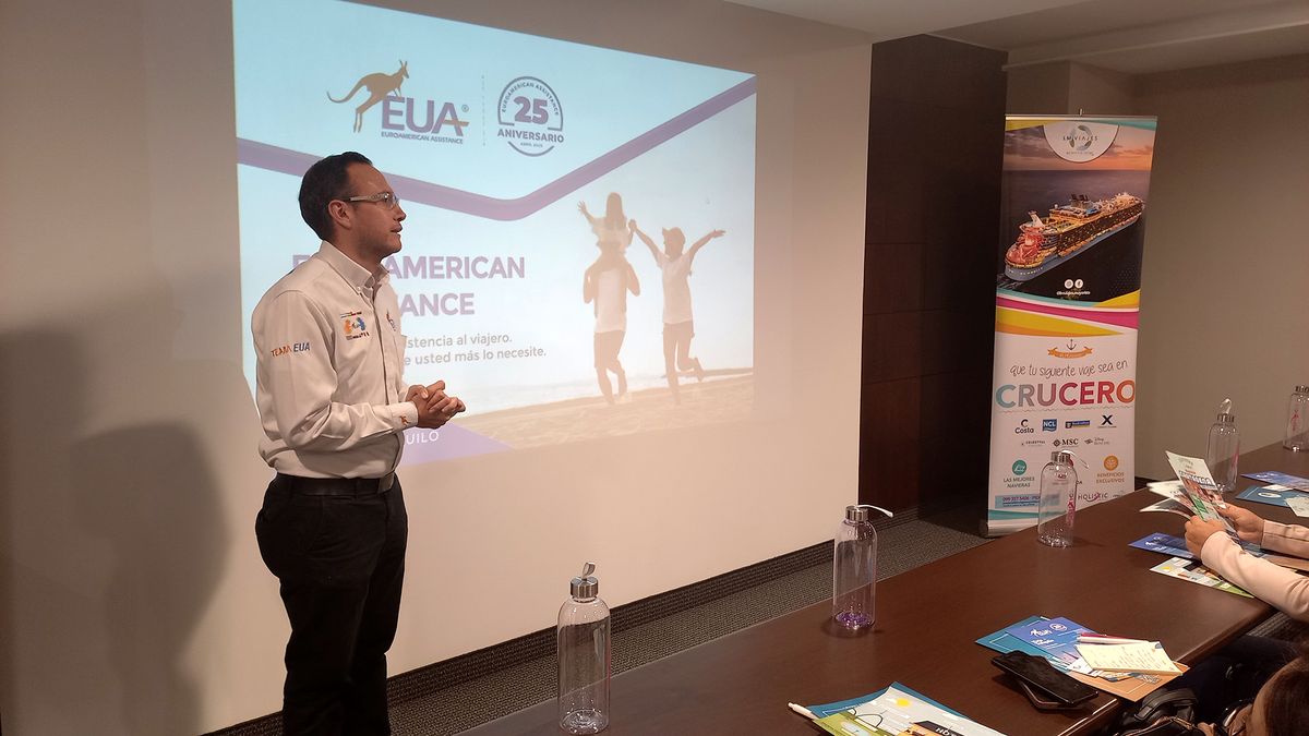 Antonio Lucio, gerente general de Euroamerican Assistance, en evento de LM Viajes.