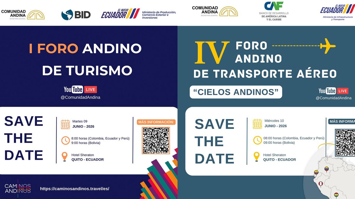 Foros de Turismo y Transporte Aéreo de la CAN se realizarán en Quito.&nbsp;