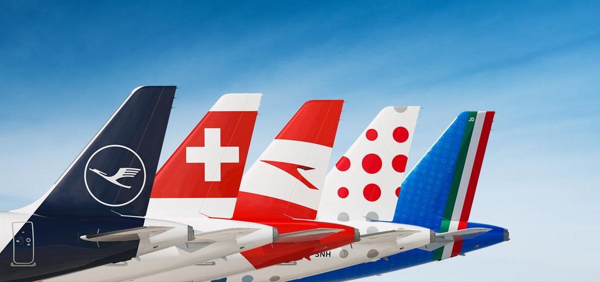 Algunas de las aerolíneas del grupo Lufthansa. Algunas de las aerolíneas del grupo Lufthansa.