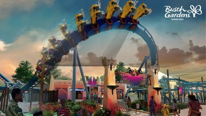 Así será la nueva montaña rusa de Busch Garden Tampa Bay.