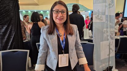 Yosselin Carrillo, de Safe Travel Assistance, en EPTU.