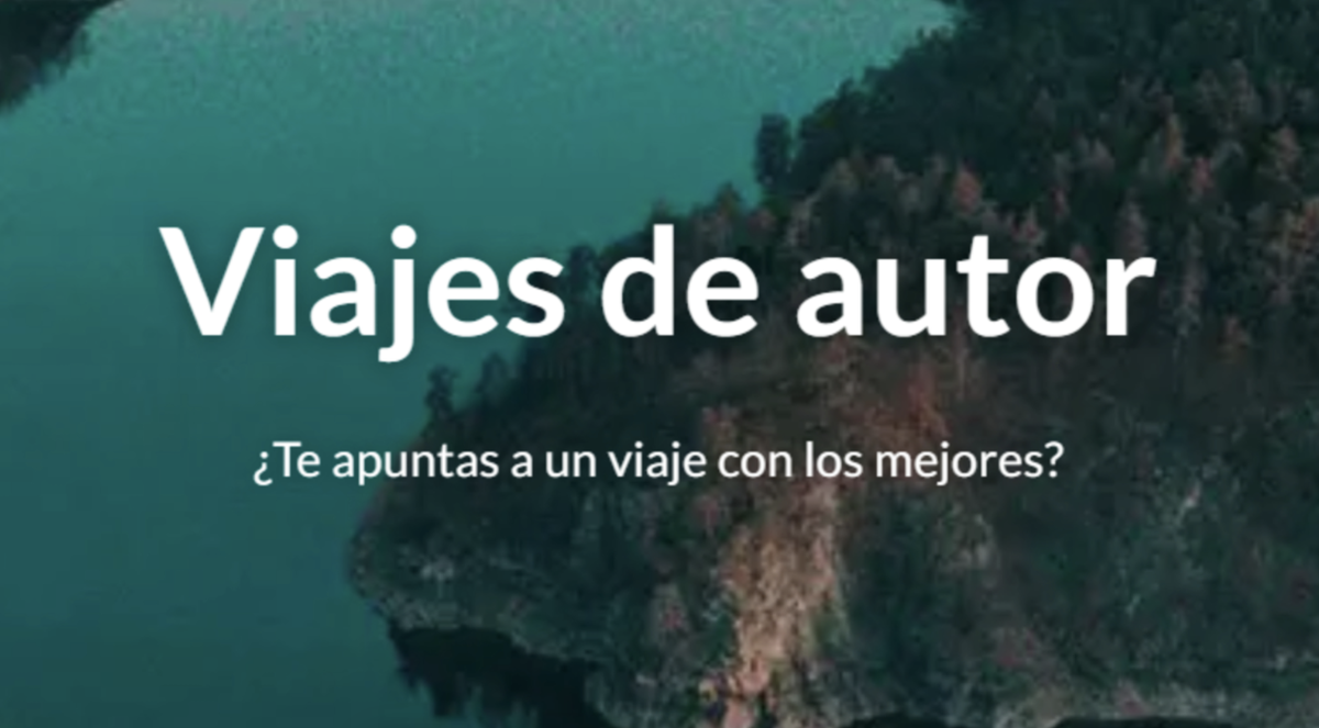 Cartel promocional de PANGEA y su producto viajes de autor.