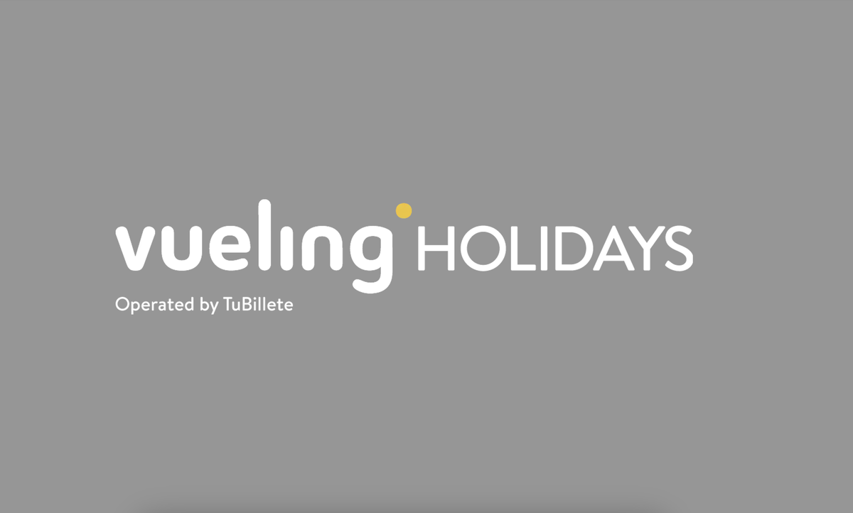 Logo de Vueling Holidays la plataforma de viajes combinados de Vueling en alianza con Ávoris.