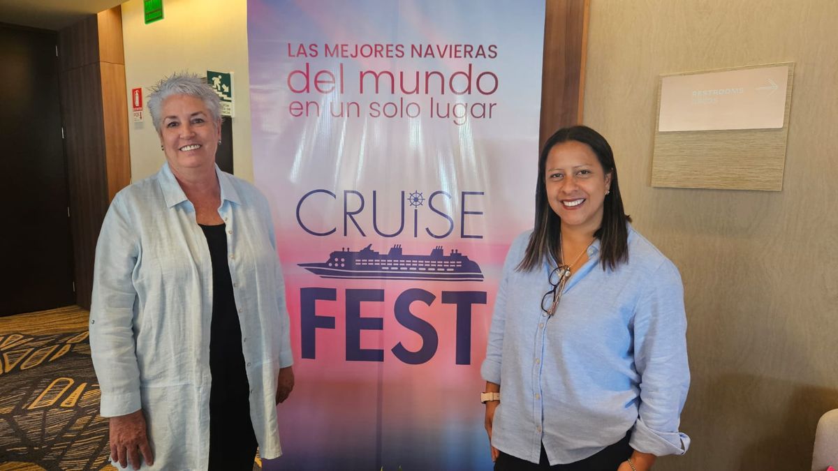 Kimberly Burns y Milagros Olivos, organizadoras del Cruise Fest en Perú, el evento que potencia la presencia y posicionamiento del producto crucero en el mercado peruano. - Ladevi Medios y Soluciones Kimberly Burns y Milagros Olivos, organizadoras del Cruise Fest en Perú, el evento que potencia la presencia y posicionamiento del producto crucero en el mercado peruano.