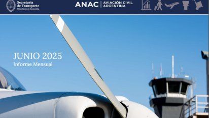 Cubierta del informe estadístico de la ANAC corresponde al transporte aéreo de junio de 2025.