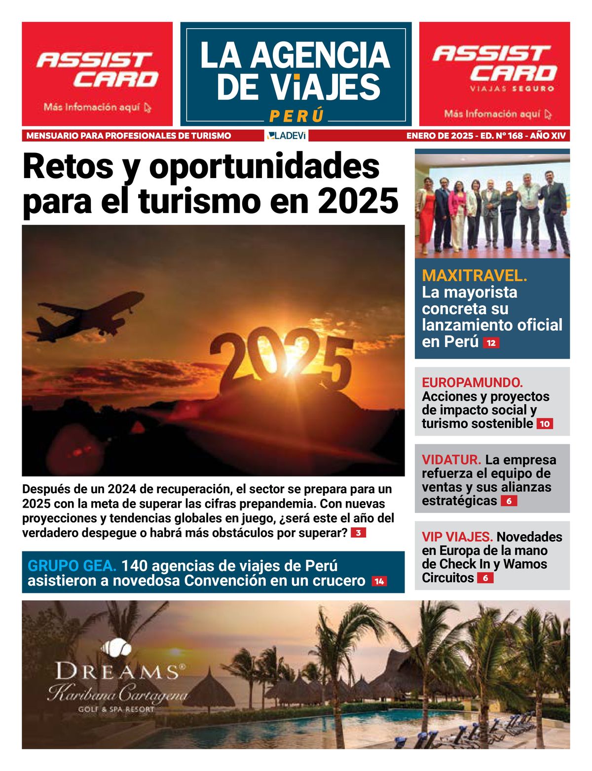 Portada de la Revista La Agencia de Viajes Perú de enero 2025. - Ladevi Medios y Soluciones Portada de la Revista La Agencia de Viajes Perú de enero 2025.