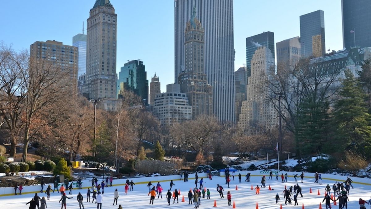 Central Park y los rascacielos de Nueva York crean uno de los paisajes urbanos invernales más icónicos de Estados Unidos.