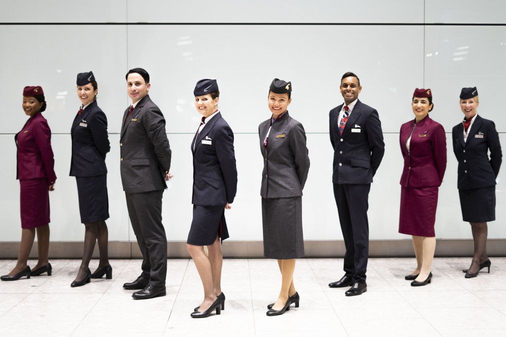 Tripulaciones combinadas de Qatar Airways y British Airways.