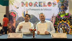 Daniel Altafi Valladares, secretario de Turismo de Morelos, y Juan Socas, director comercial de PriceTravel Holding.