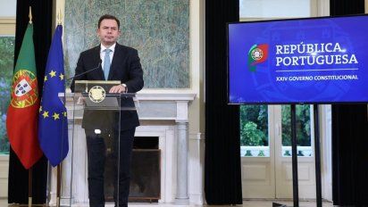 Luís Montenegro, primer ministro de Portugal, en el anuncio del Nuevo Aeropuerto para Lisboa (NAL).