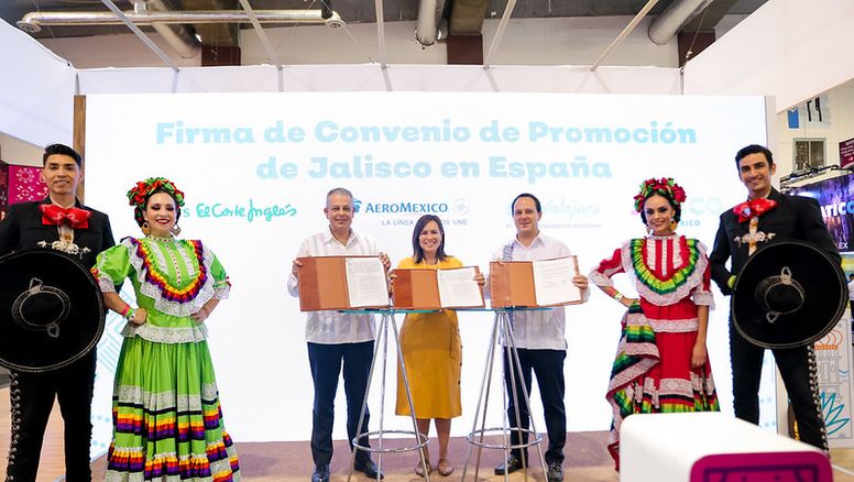 Jalisco, Grupo Viajes El Corte Inglés y Aeroméxico firmaron un convenio de colaboración para impulsar acciones conjuntas de promoción que favorezcan el flujo de turistas entre Guadalajara y Madrid.