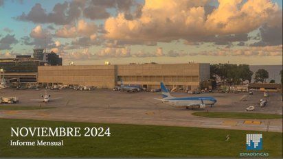 Cubierta del informe estadístico de ANAC correspondiente al transporte aéreo de noviembre de 2024.