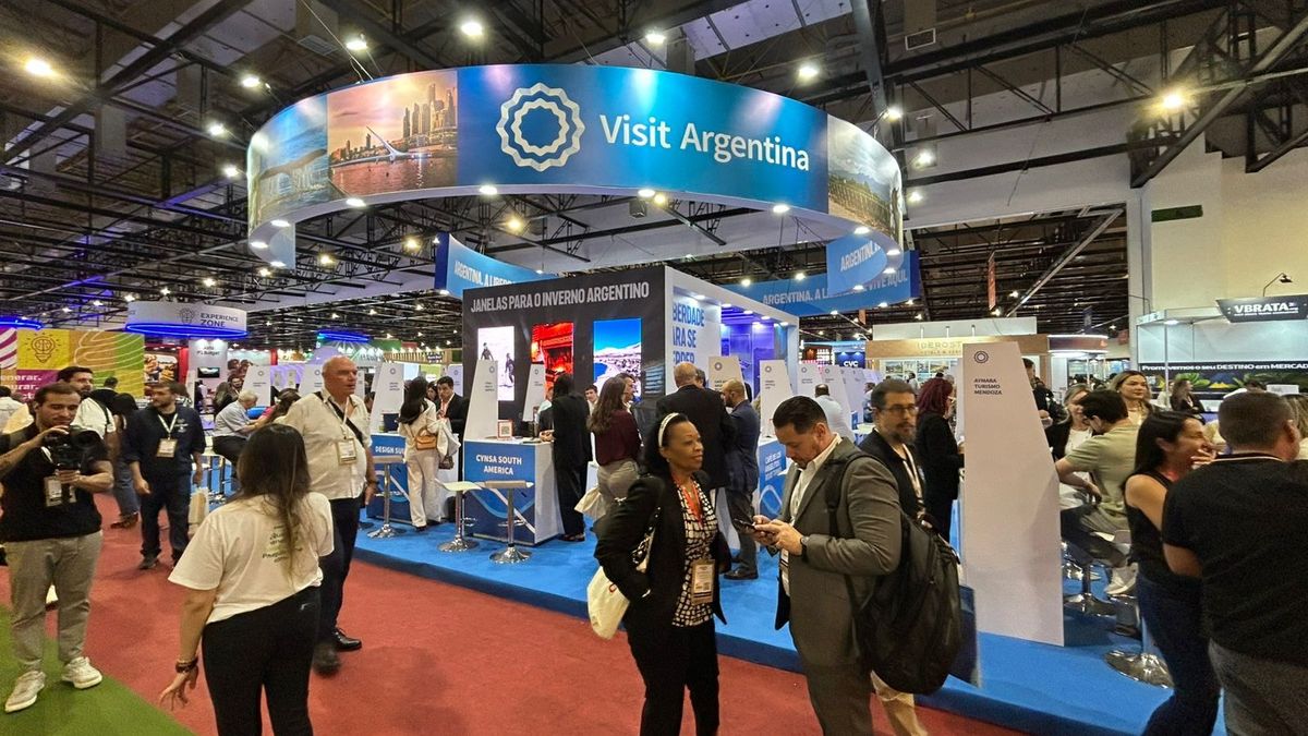 Stand de Argentina en WTM Latin America 2026, en San Pablo.