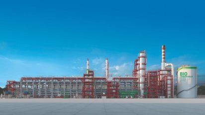 Render de cómo se verá la planta de SAF de Moeve, en Palo de La Frontera.&nbsp;