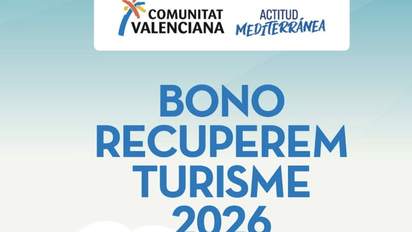 Cartel promocional de los bonos turísticos de la Comunidad Valenciana para 2026.