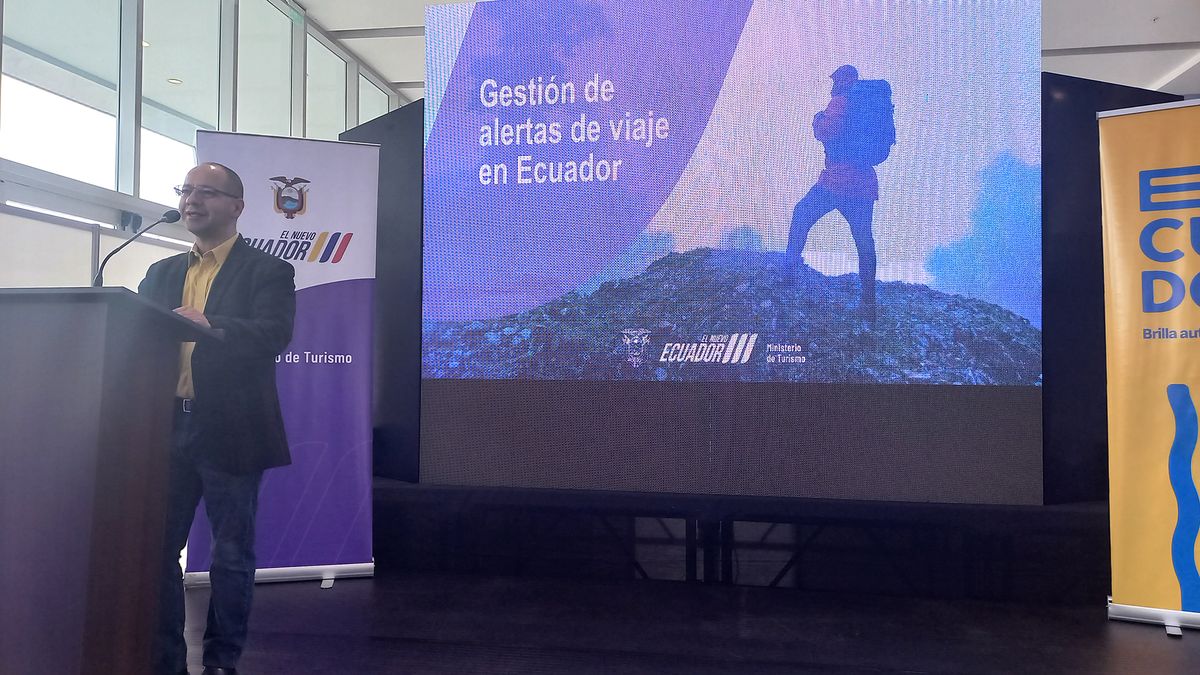 Aldo Salvador, subsecretario de Regulación y Control del Ministerio de Turismo, en el evento de marca país.