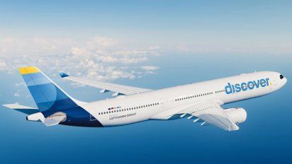 Un Airbus A330 con la nueva imagen de Discover Airlines, del grupo Lufthansa.